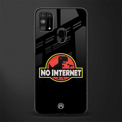 jurassic park no internet glass case for samsung galaxy f41 image