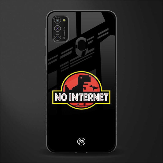 jurassic park no internet glass case for samsung galaxy m21 image