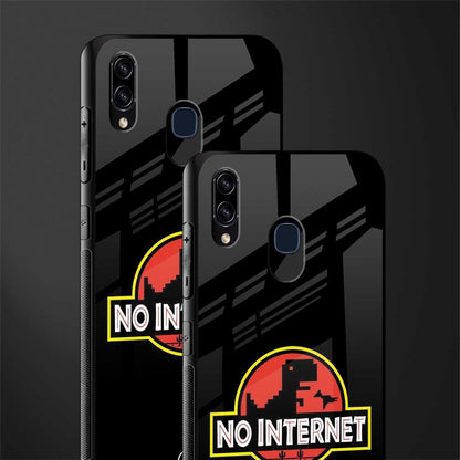jurassic park no internet glass case for samsung galaxy a30 image-2