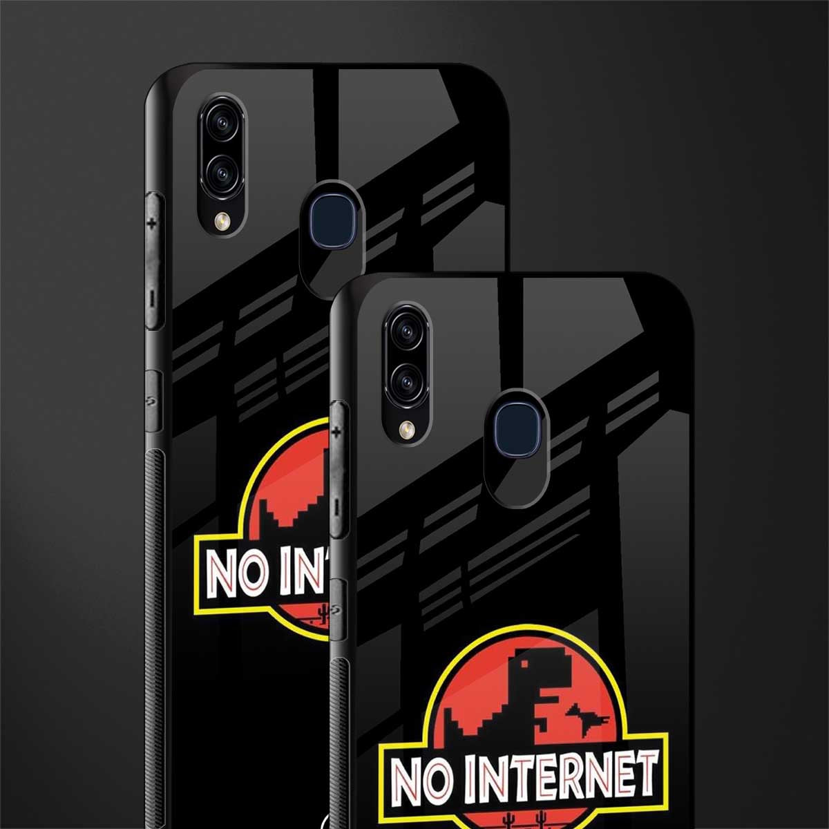 jurassic park no internet glass case for samsung galaxy m10s image-2