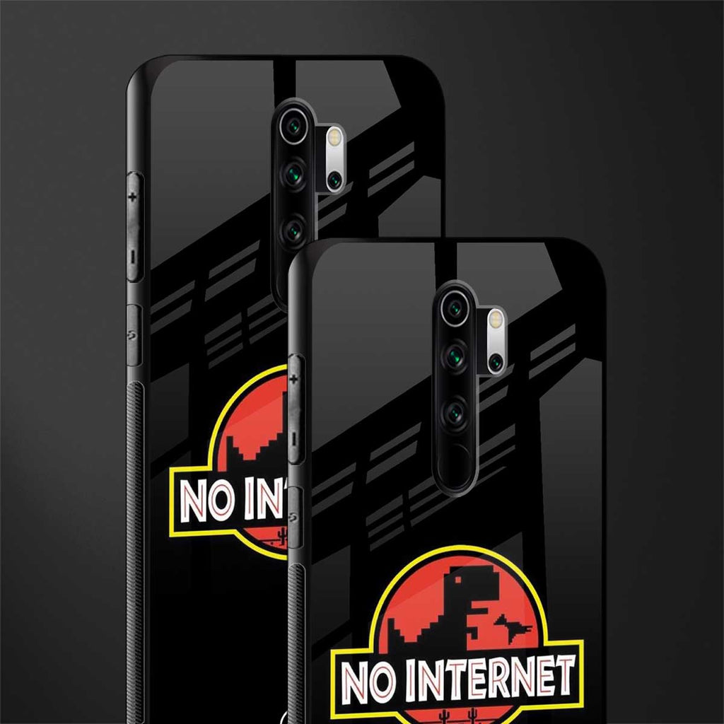 jurassic park no internet glass case for redmi note 8 pro image-2