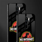 jurassic park no internet glass case for redmi note 8 pro image-2