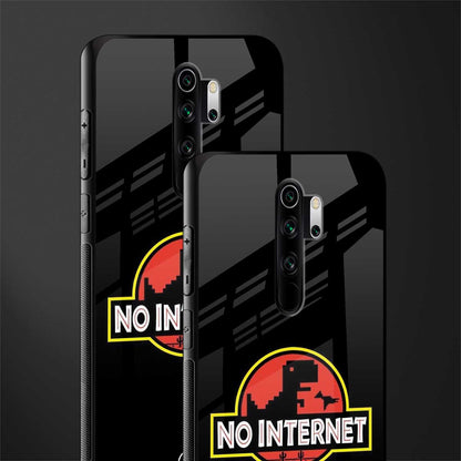 jurassic park no internet glass case for redmi note 8 pro image-2