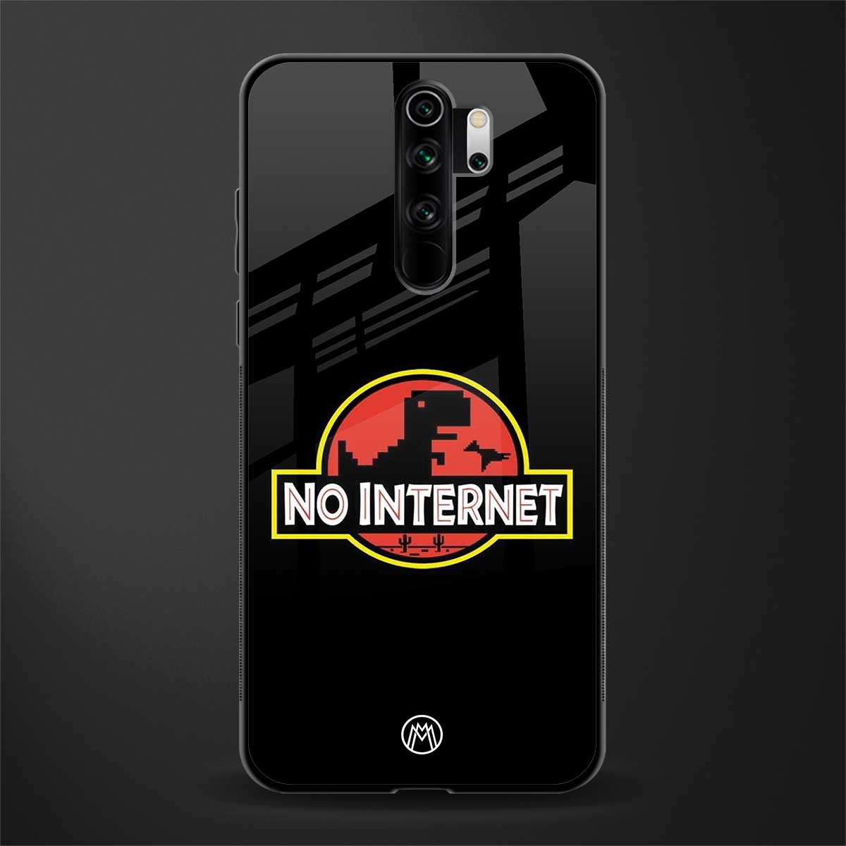 jurassic park no internet glass case for redmi note 8 pro image