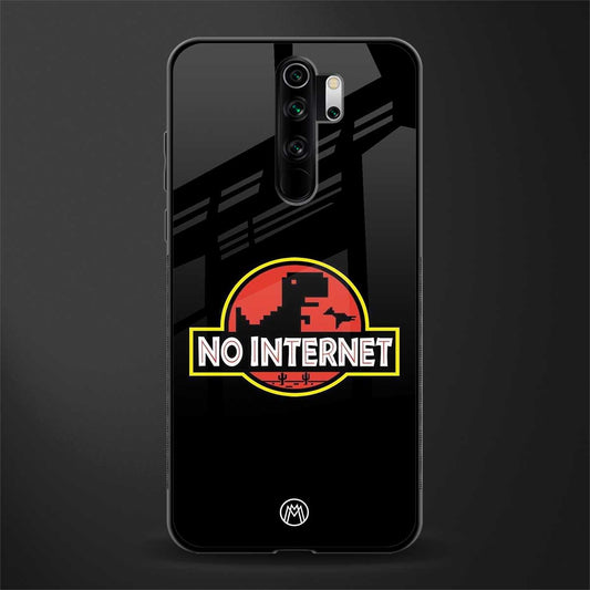 jurassic park no internet glass case for redmi note 8 pro image