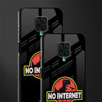 jurassic park no internet glass case for redmi note 9 pro max image-2