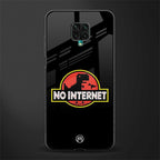 jurassic park no internet glass case for redmi note 9 pro image