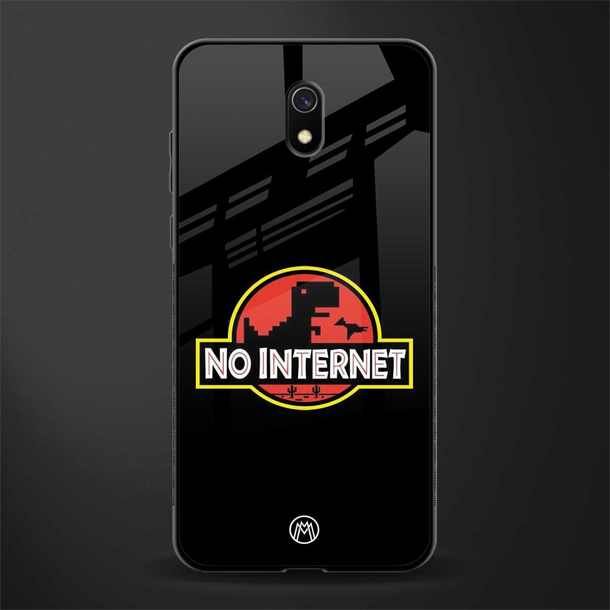 jurassic park no internet glass case for redmi 8a image
