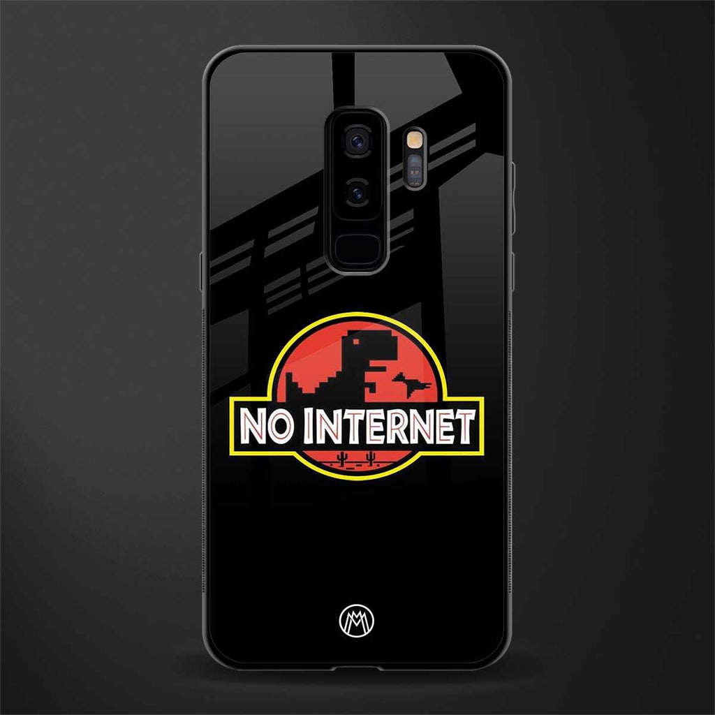 jurassic park no internet glass case for samsung galaxy s9 plus image