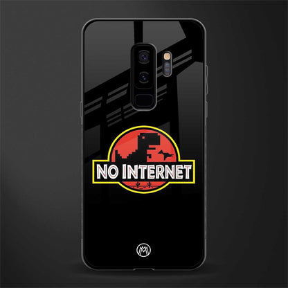 jurassic park no internet glass case for samsung galaxy s9 plus image