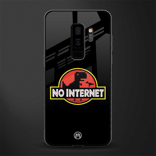jurassic park no internet glass case for samsung galaxy s9 plus image