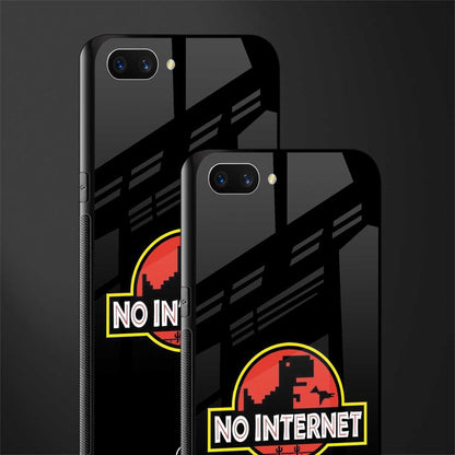 jurassic park no internet glass case for oppo a3s image-2