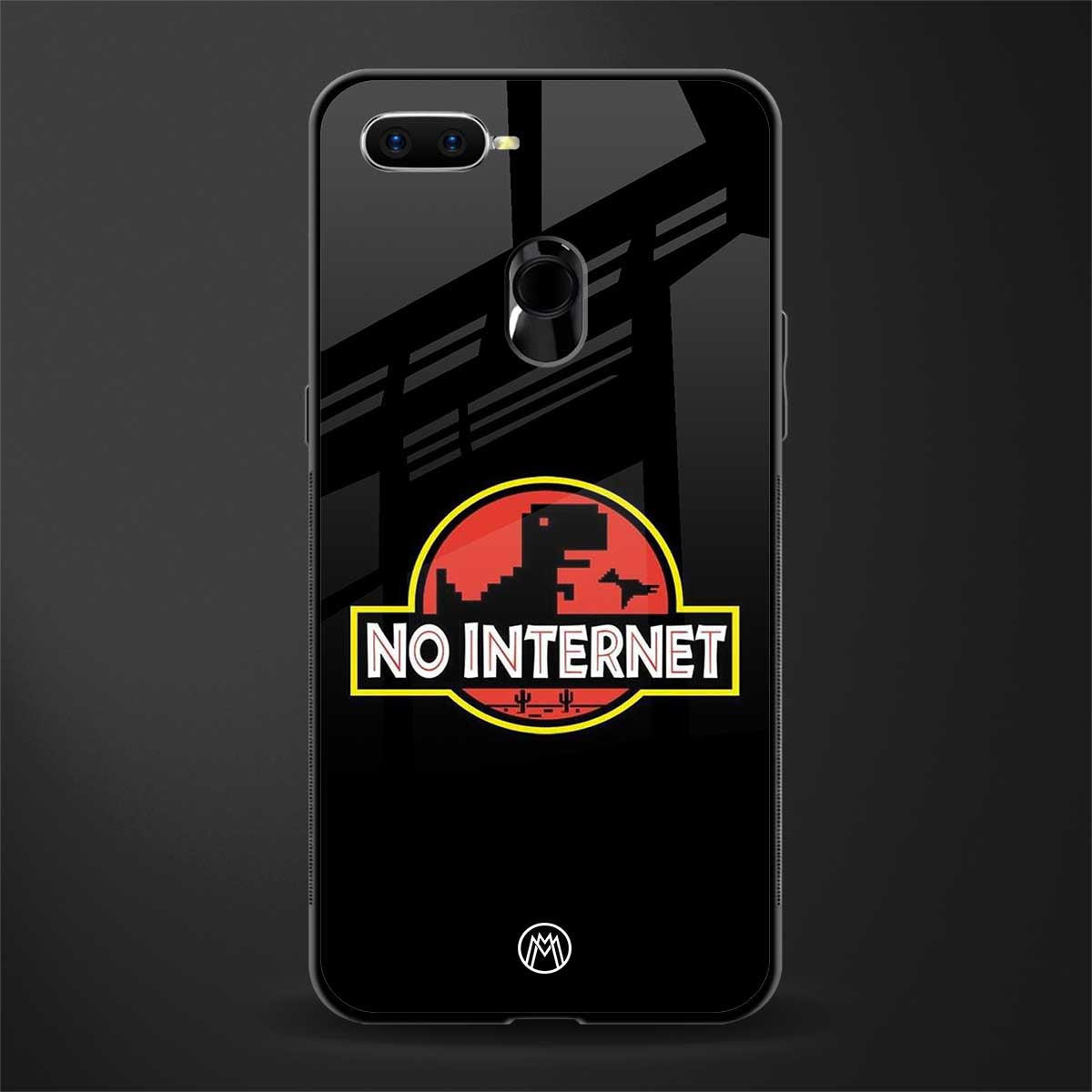 jurassic park no internet glass case for oppo a7 image
