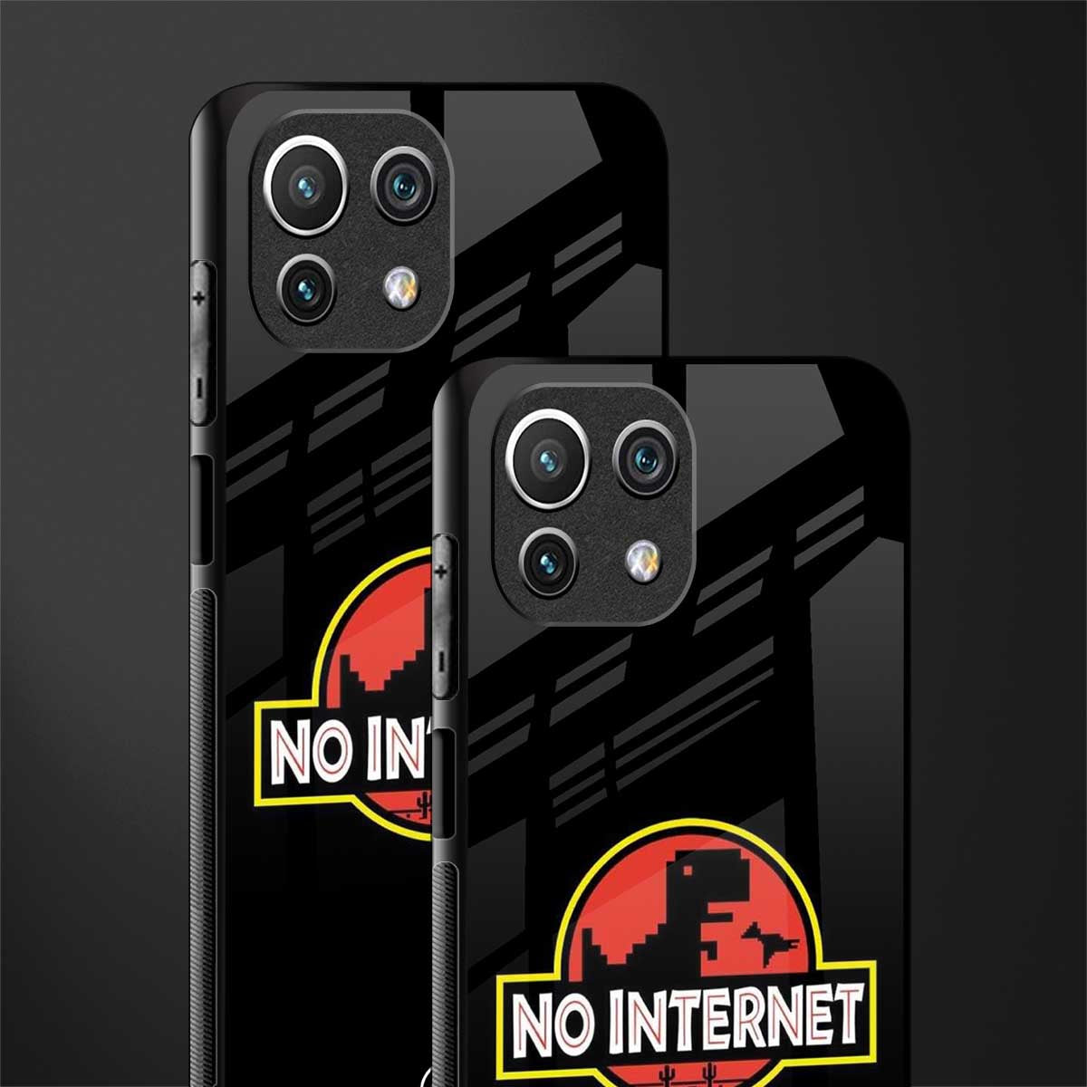 jurassic park no internet glass case for mi 11 lite image-2