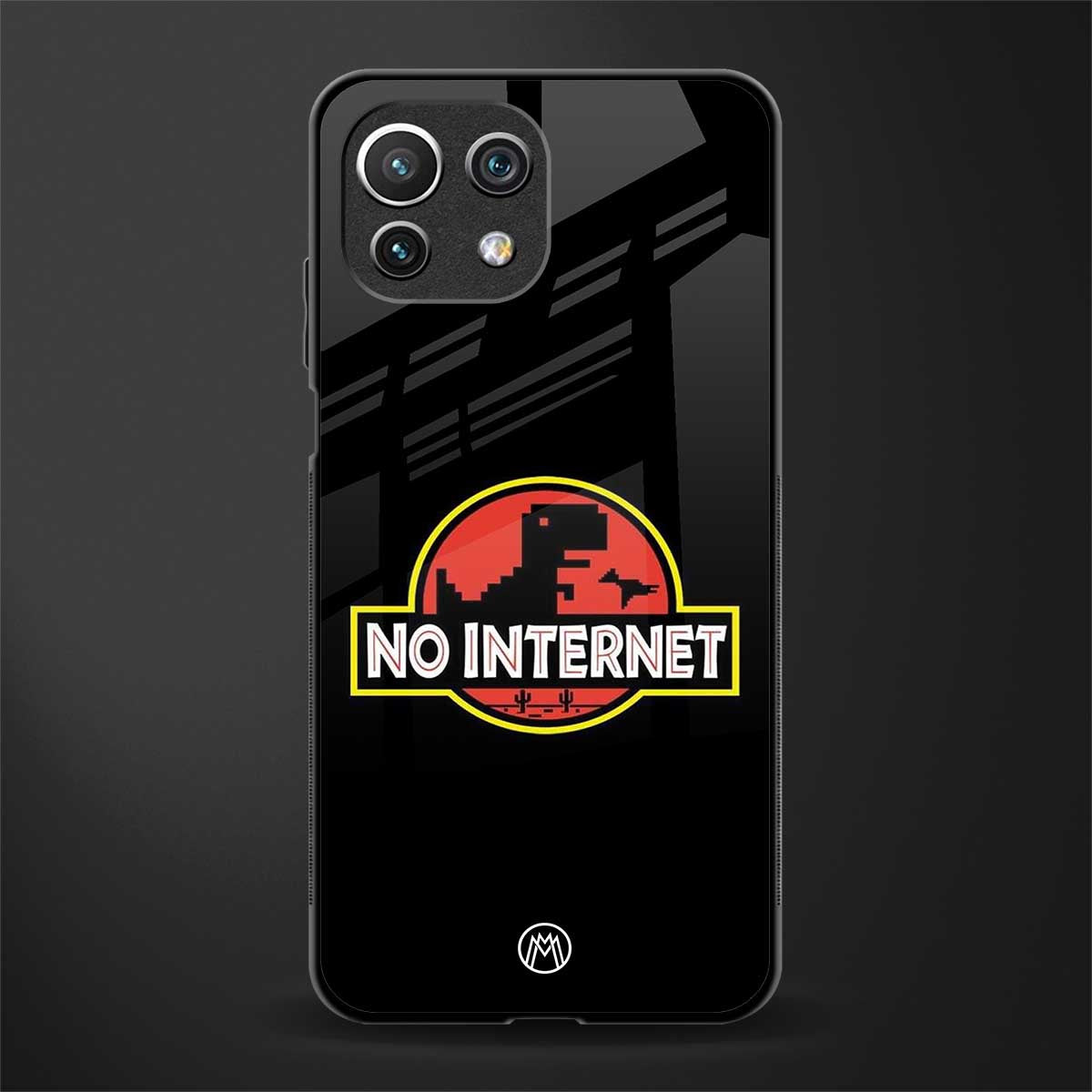 jurassic park no internet glass case for mi 11 lite image