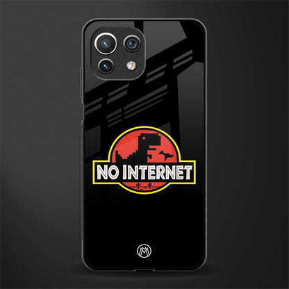 jurassic park no internet glass case for mi 11 lite image