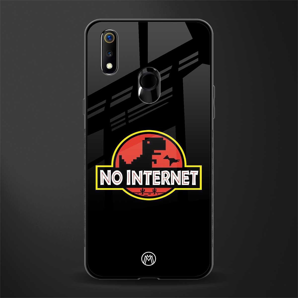 jurassic park no internet glass case for realme 3 pro image
