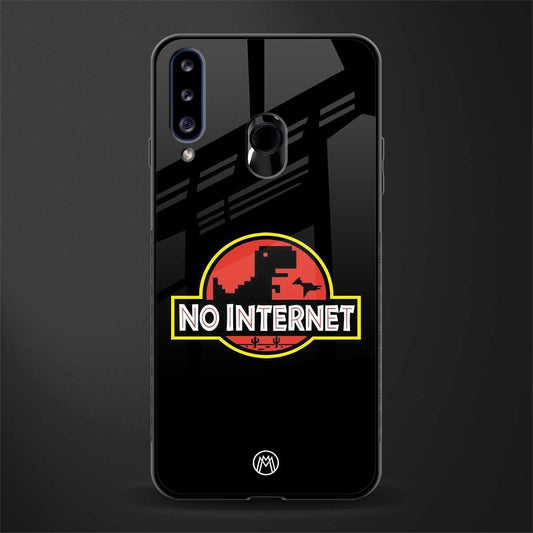 jurassic park no internet glass case for samsung galaxy a20s image