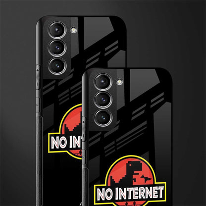 jurassic park no internet glass case for samsung galaxy s21 image-2