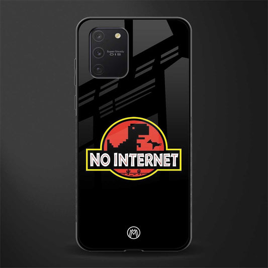 jurassic park no internet glass case for samsung galaxy a91 image