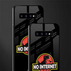 jurassic park no internet glass case for samsung galaxy s10 plus image-2