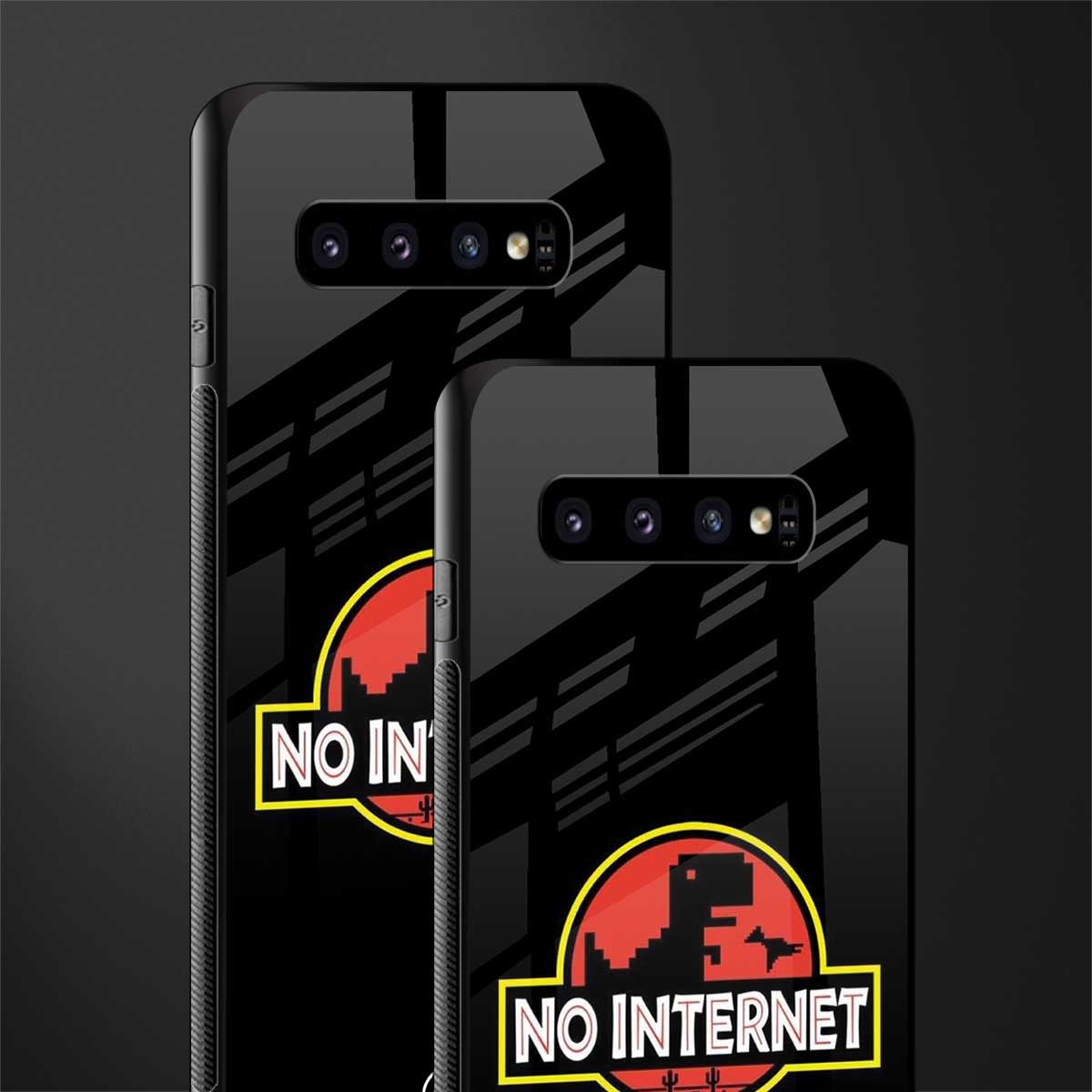 jurassic park no internet glass case for samsung galaxy s10 plus image-2