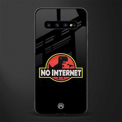 jurassic park no internet glass case for samsung galaxy s10 image