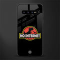 jurassic park no internet glass case for samsung galaxy s10 plus image