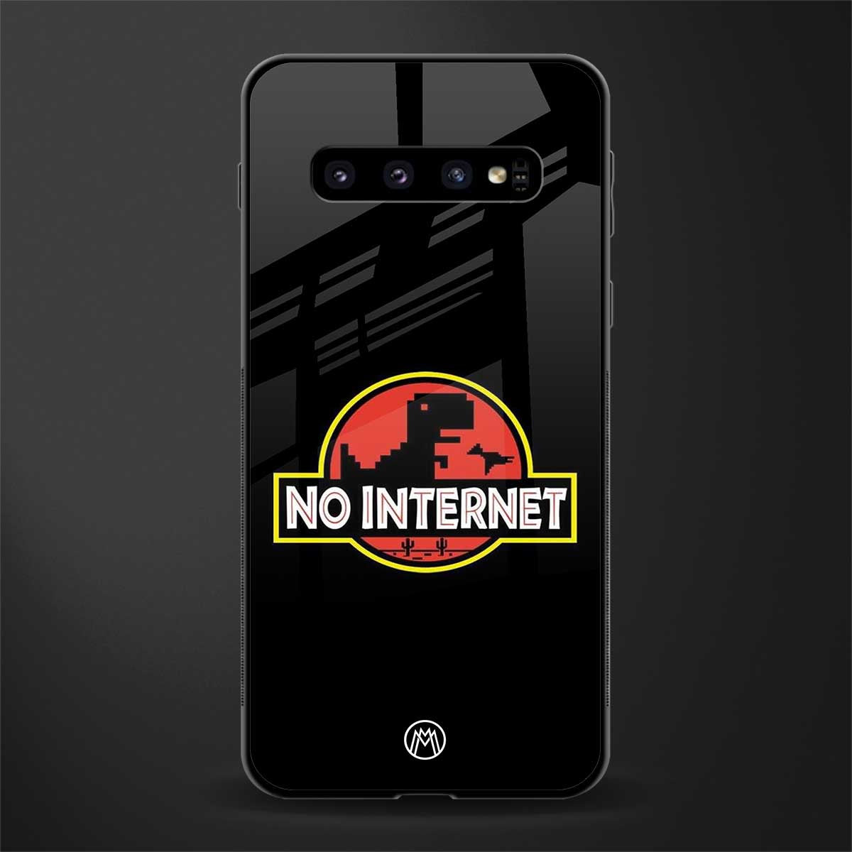 jurassic park no internet glass case for samsung galaxy s10 plus image
