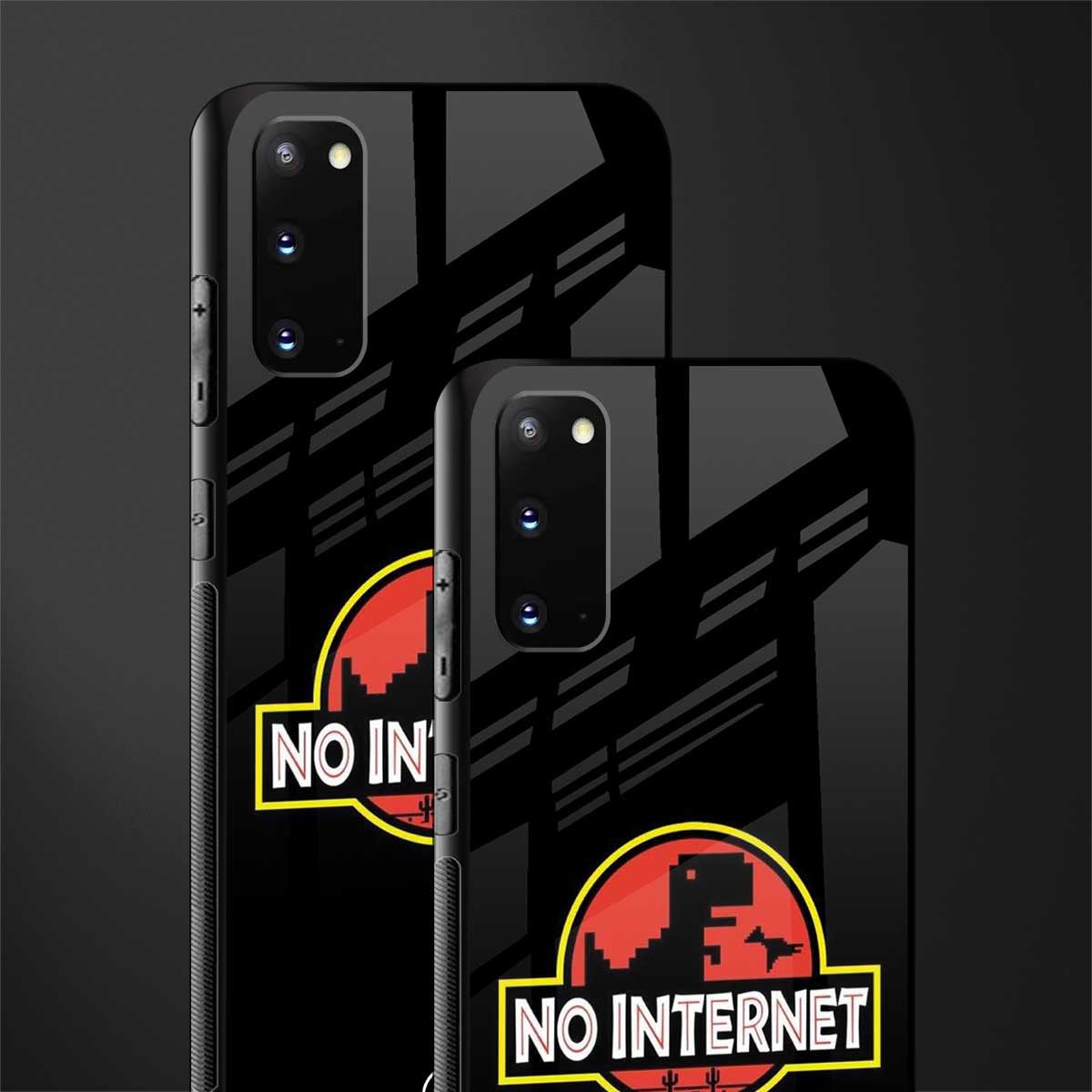 jurassic park no internet glass case for samsung galaxy s20 image-2
