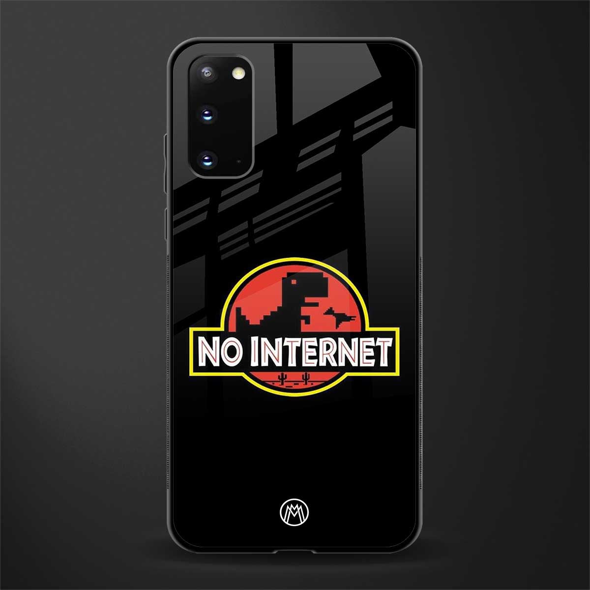 jurassic park no internet glass case for samsung galaxy s20 image