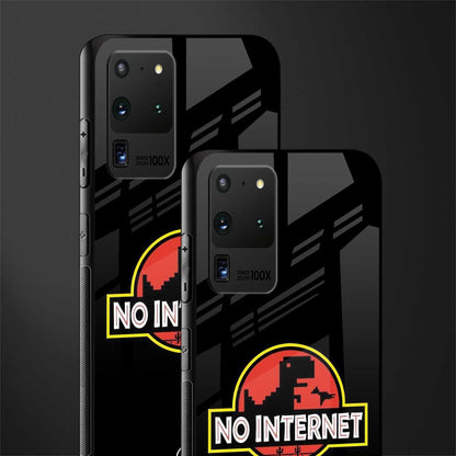 jurassic park no internet glass case for samsung galaxy s20 ultra image-2