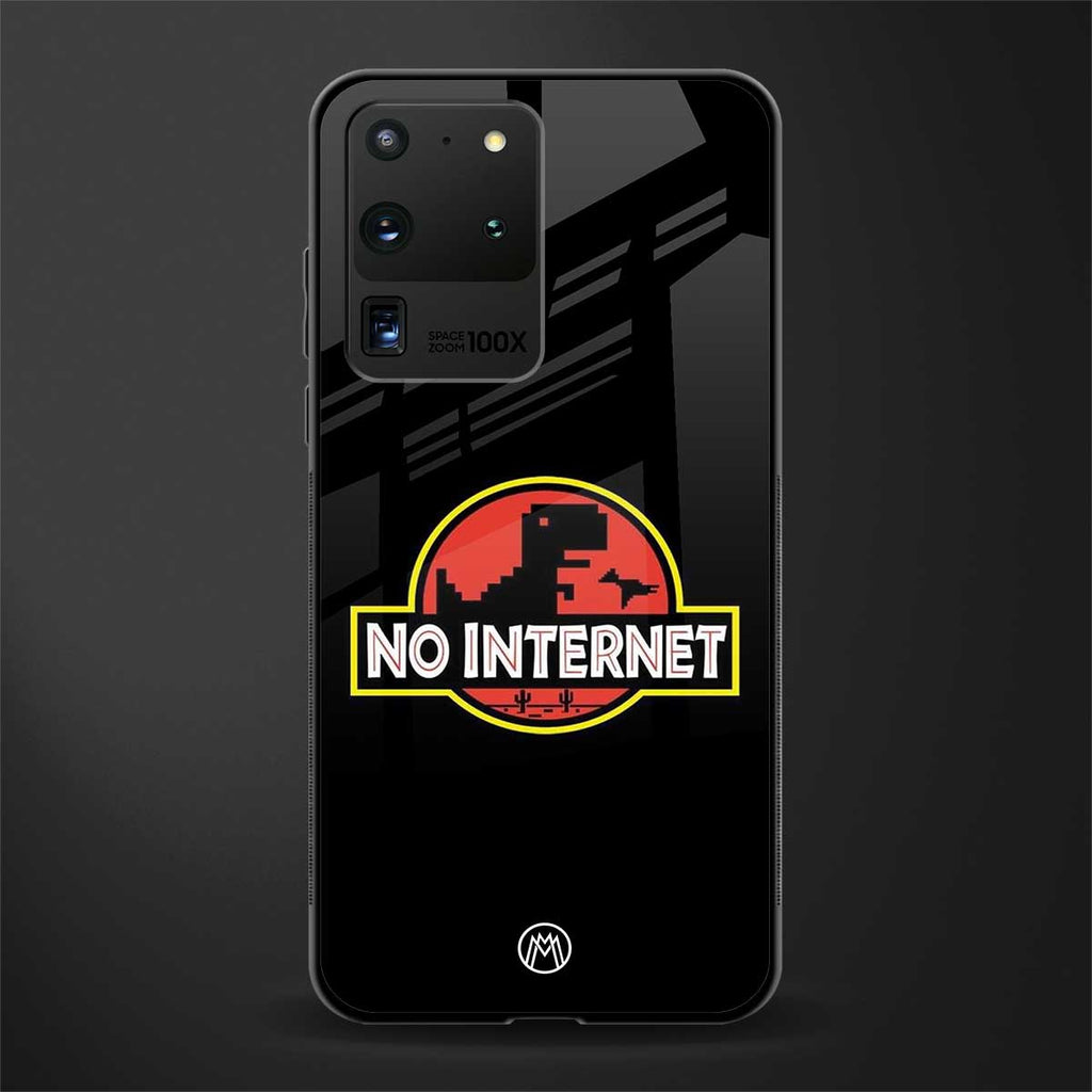 jurassic park no internet glass case for samsung galaxy s20 ultra image