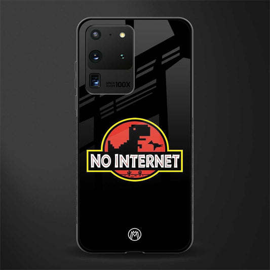 jurassic park no internet glass case for samsung galaxy s20 ultra image
