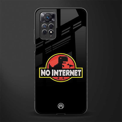 jurassic park no internet glass case for redmi note 11 pro image
