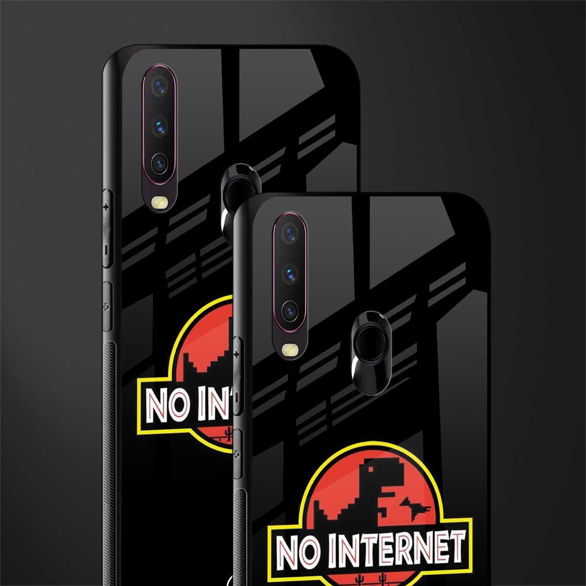 jurassic park no internet glass case for vivo y17 image-2