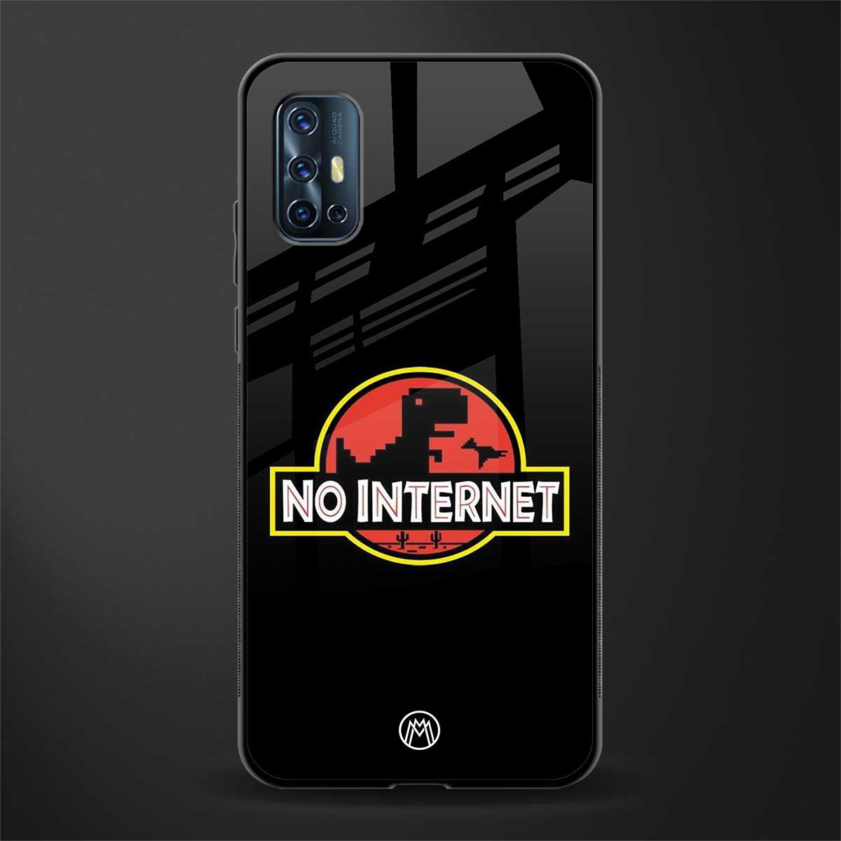 jurassic park no internet glass case for vivo v17 image