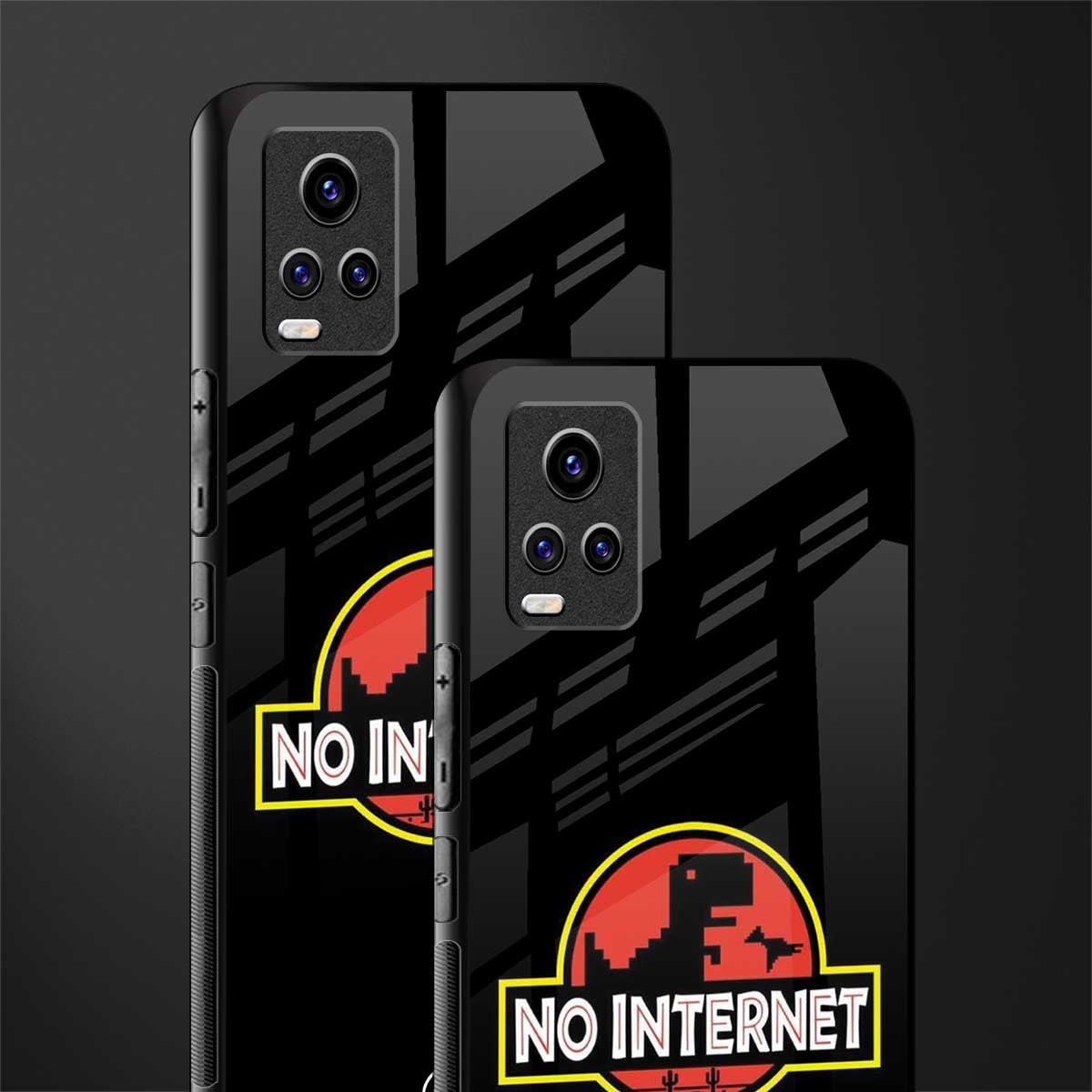 jurassic park no internet glass case for vivo v20 image-2