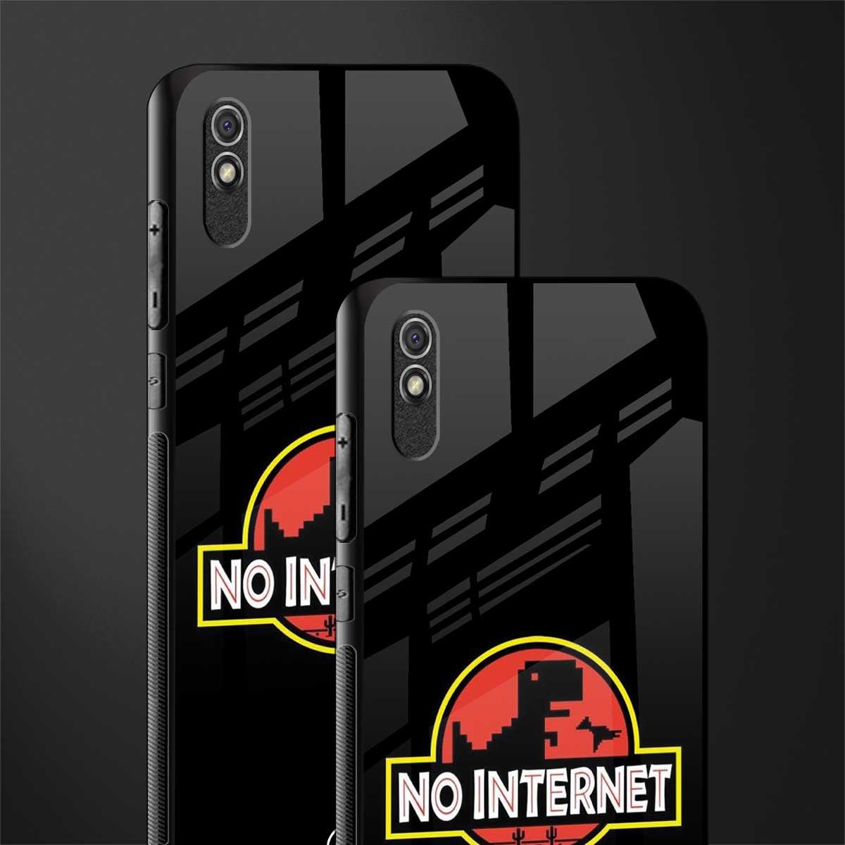 jurassic park no internet glass case for redmi 9i image-2