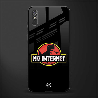 jurassic park no internet glass case for redmi 9i image