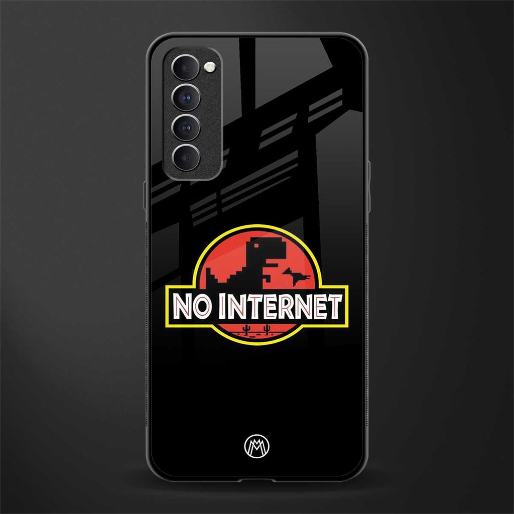 jurassic park no internet glass case for oppo reno 4 pro image