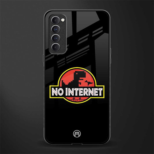 jurassic park no internet glass case for oppo reno 4 pro image