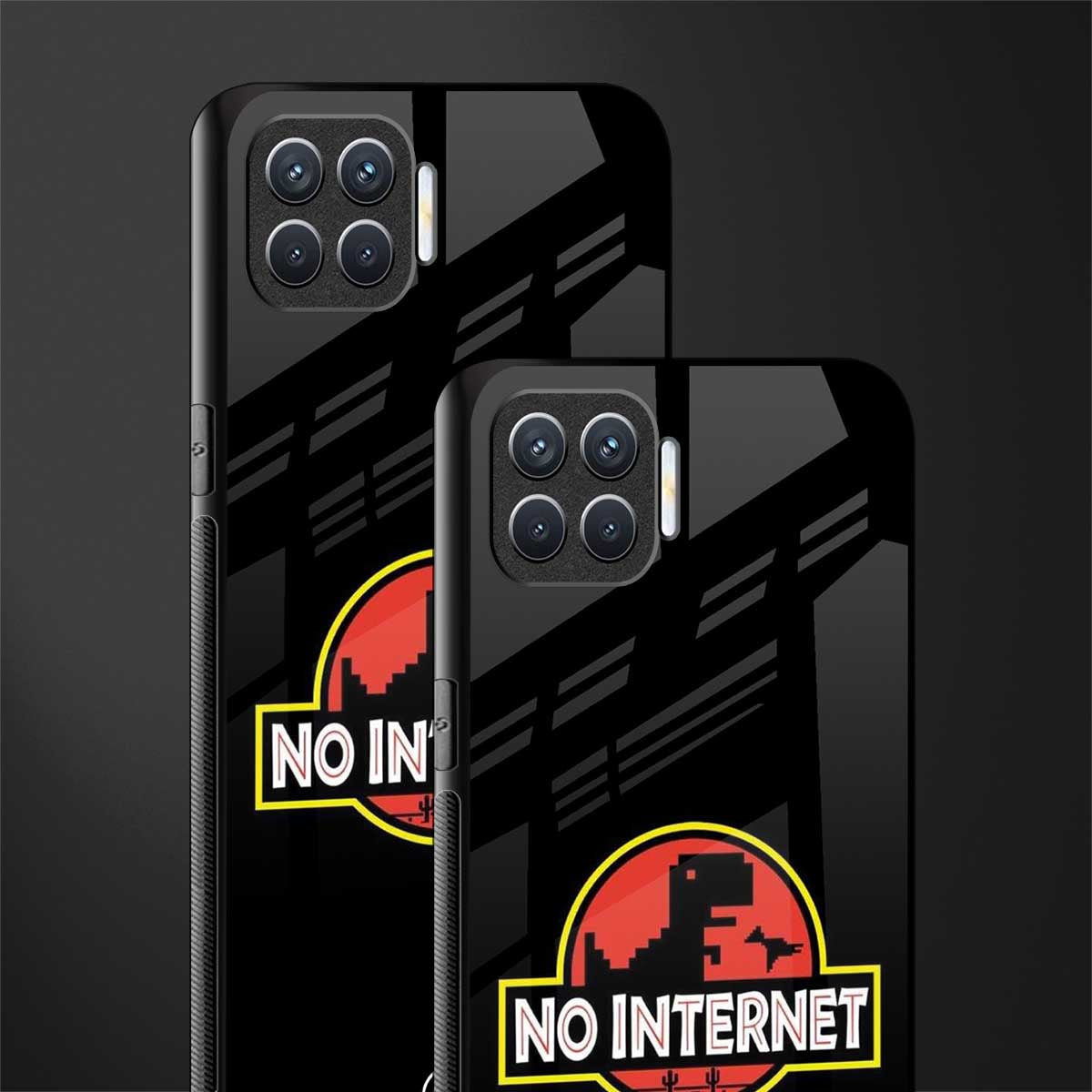 jurassic park no internet glass case for oppo f17 image-2