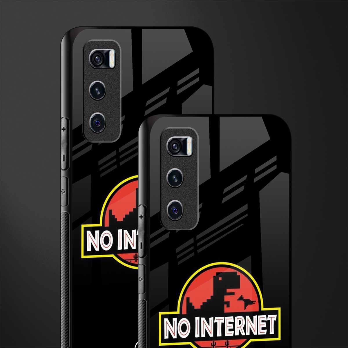 jurassic park no internet glass case for vivo v20 se image-2