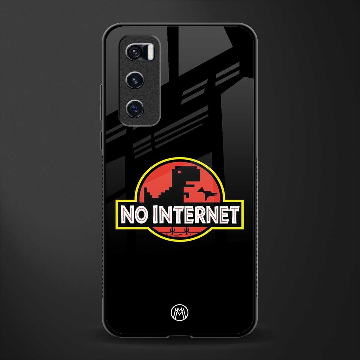 jurassic park no internet glass case for vivo v20 se image