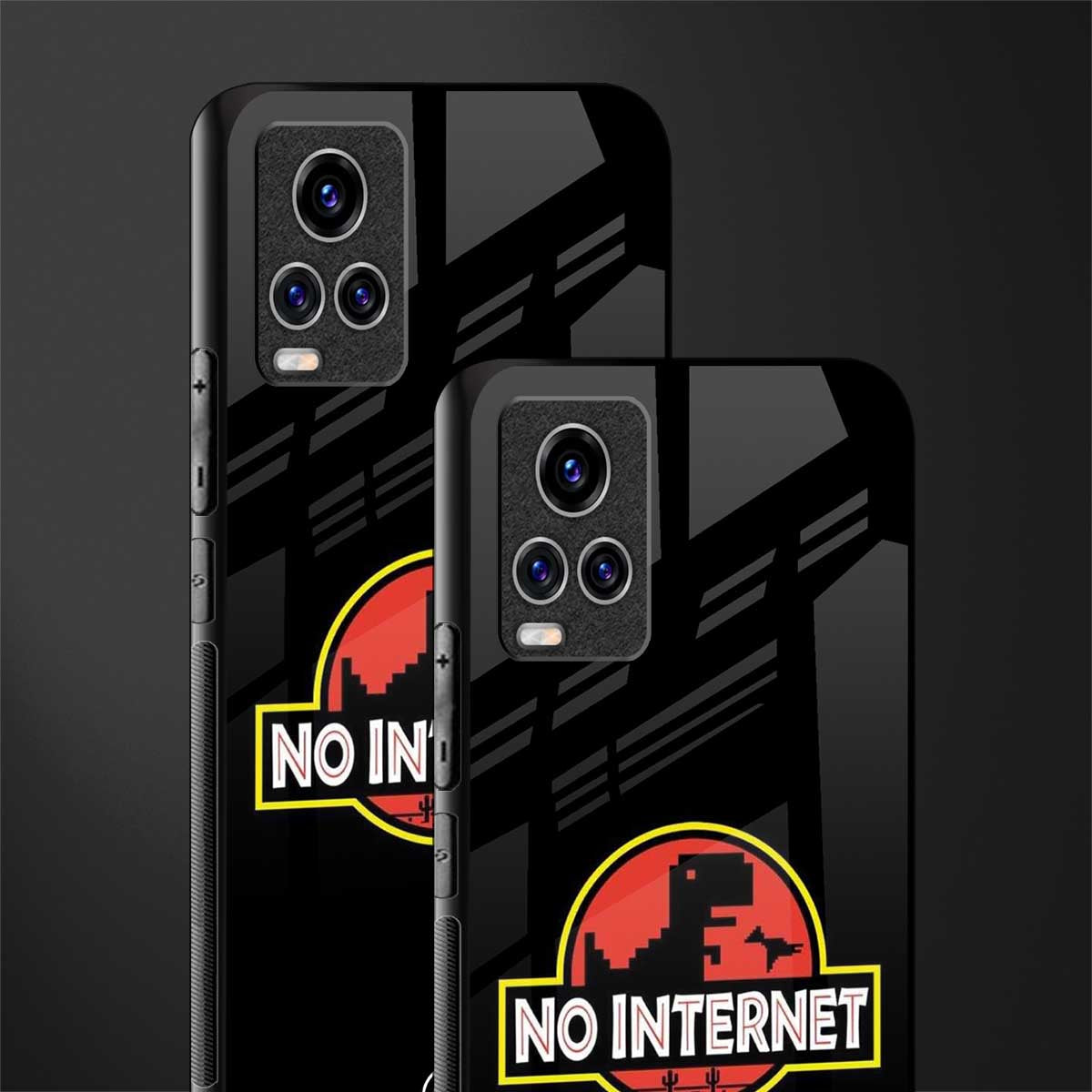 jurassic park no internet glass case for vivo v20 pro image-2
