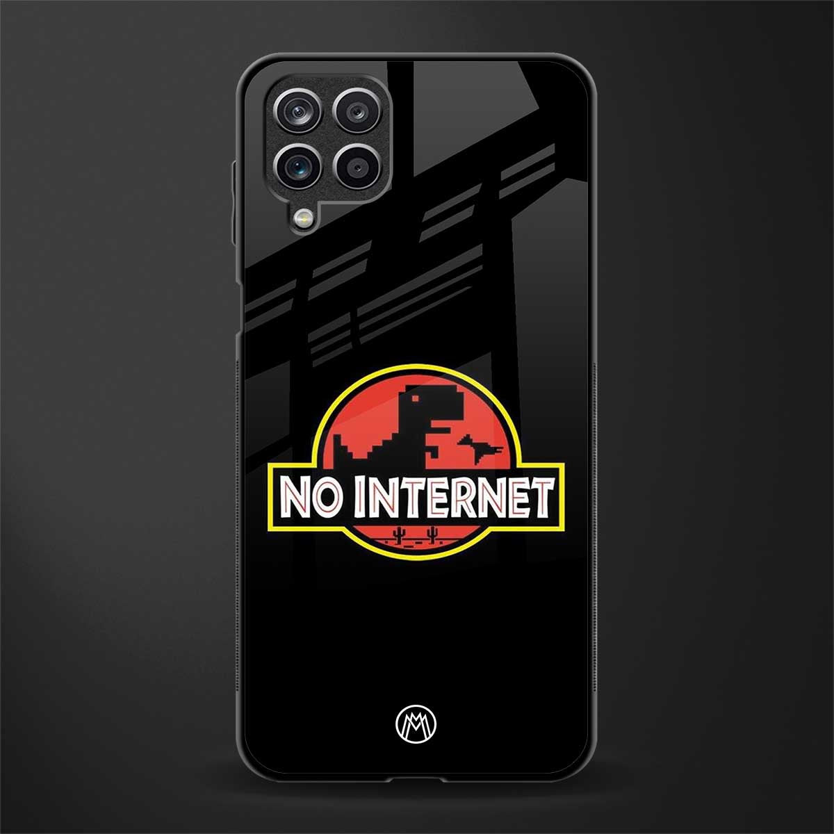 jurassic park no internet glass case for samsung galaxy f12 image