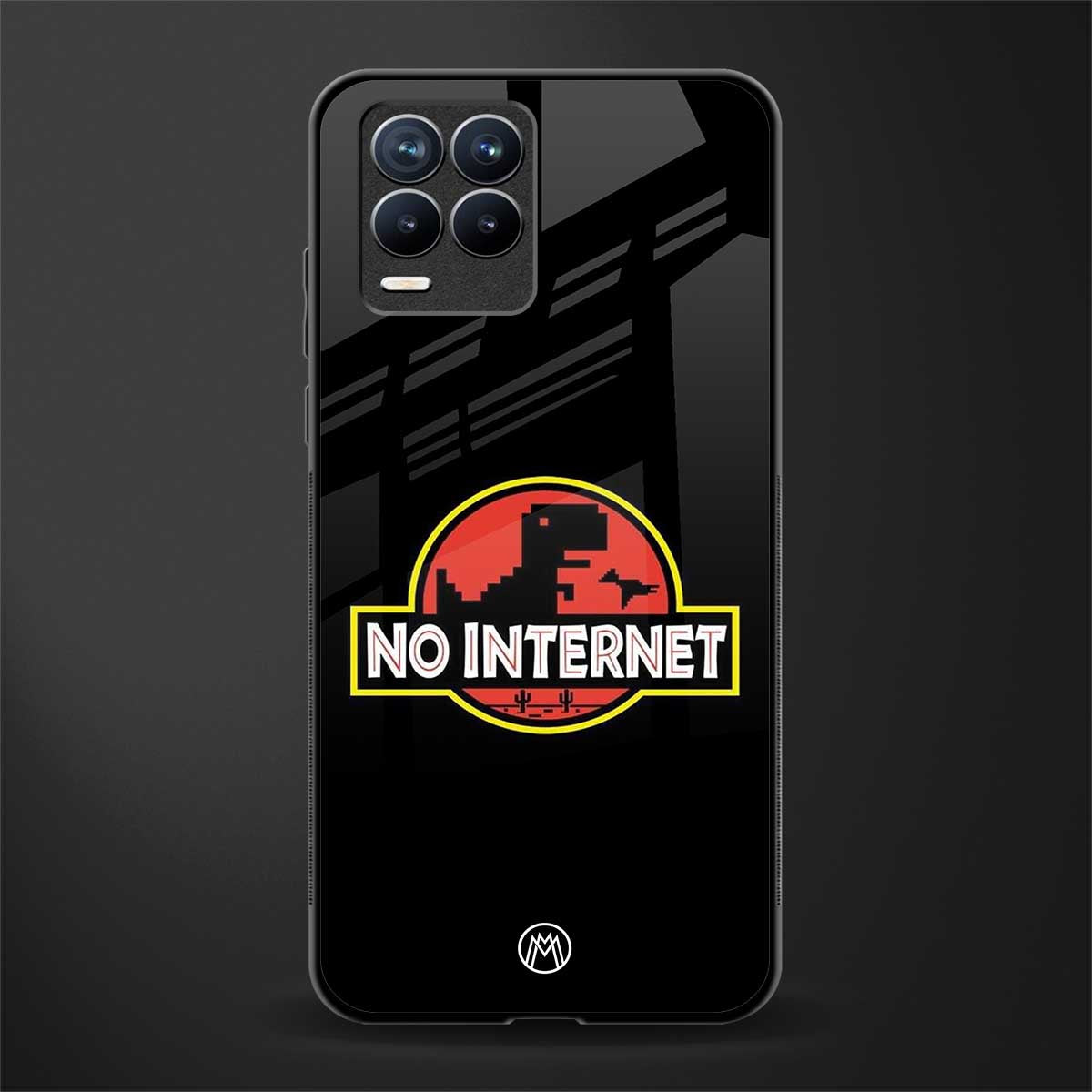 jurassic park no internet glass case for realme 8 4g image