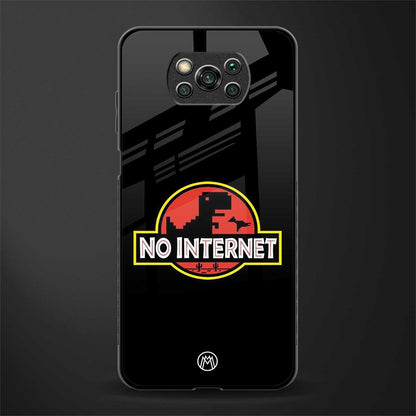 jurassic park no internet glass case for poco x3 pro image