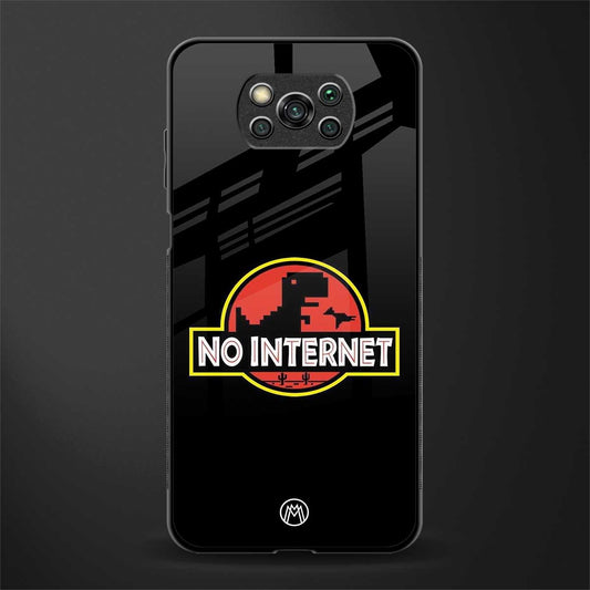 jurassic park no internet glass case for poco x3 pro image
